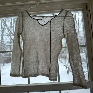 Chic Cream V-Neck Sweater for Women